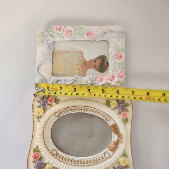 Vintage Picture Frames Lot Ceramic Cottagecore Victorian Coquette Ornate 1990s - Picture 7 of 11